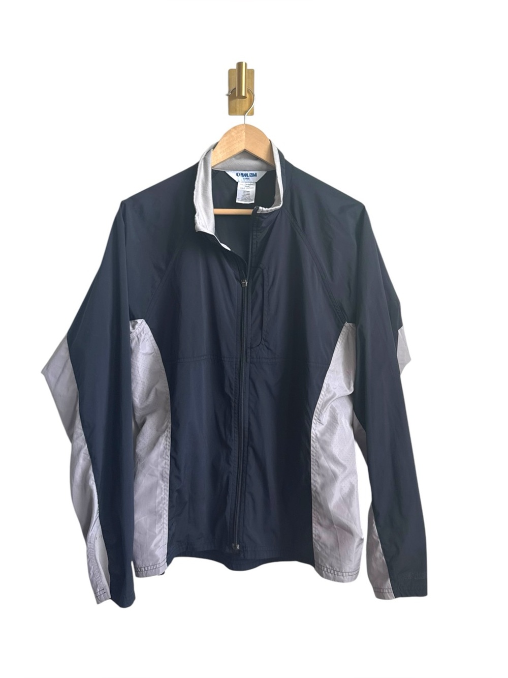 Vintage Y2K Pearl Izumi Colorblock Windbreaker Cycling Jacket Black Gray L